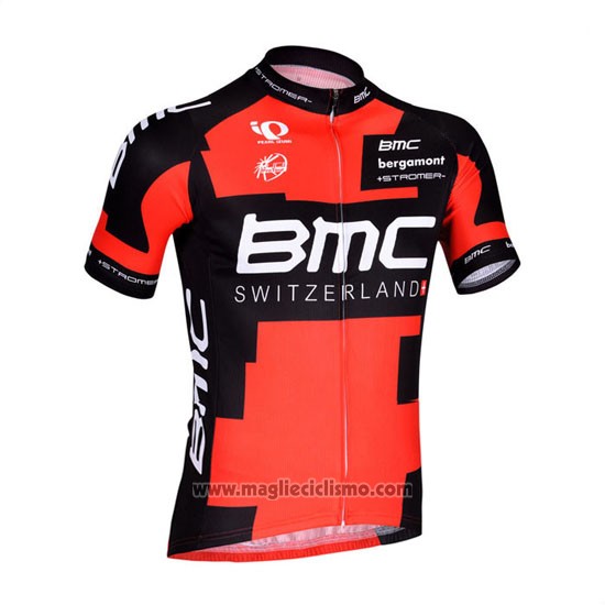 2014 Abbigliamento Ciclismo BMC Rosso e Nero Manica Corta e Salopette